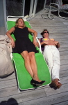 Laura and Kim enjoy the sun.
