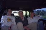 Taking the limousine to the airport.