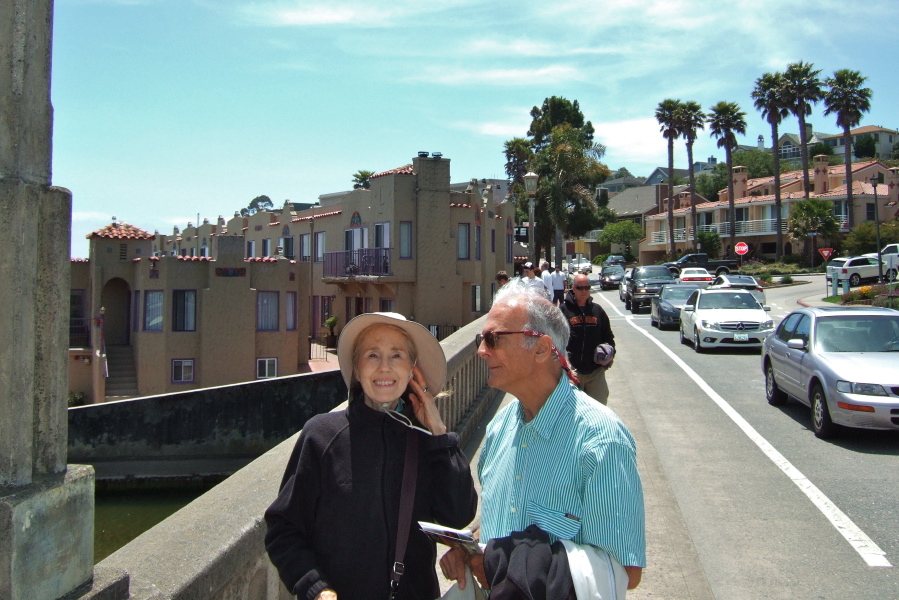 Kay and David on bridge over Soquel Creek