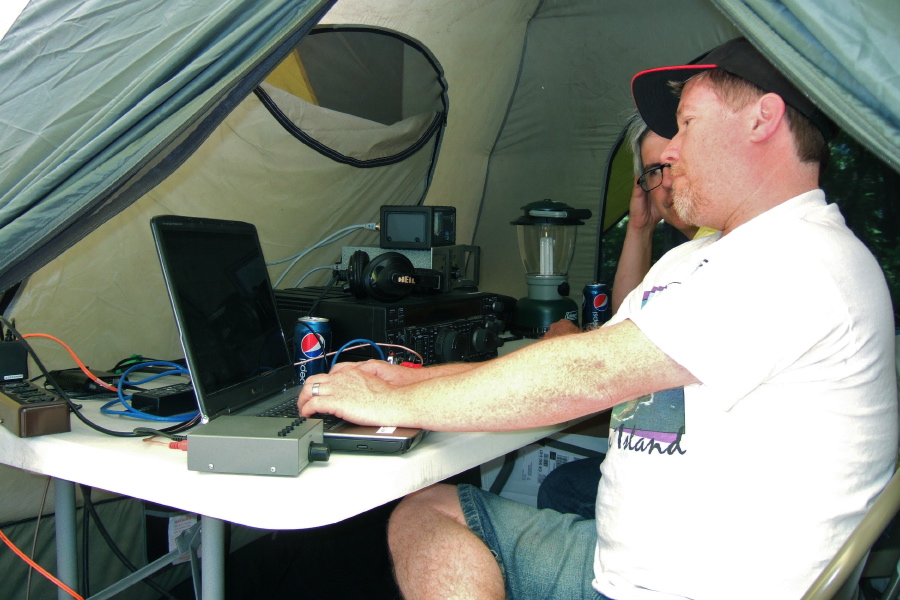 These guys were using morse code to communicate with with other HAMs around the country.