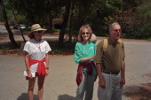 Laura, Kay, and David get ready to start.