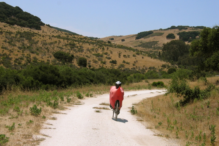Ron rides up Pilarcitos Canyon Rd.