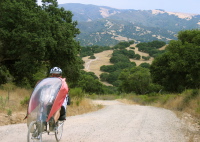 Ron climbs to the top of Engineer Canyon Rd.