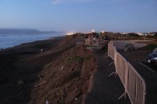 The crumbling coastline at Ocean Beach