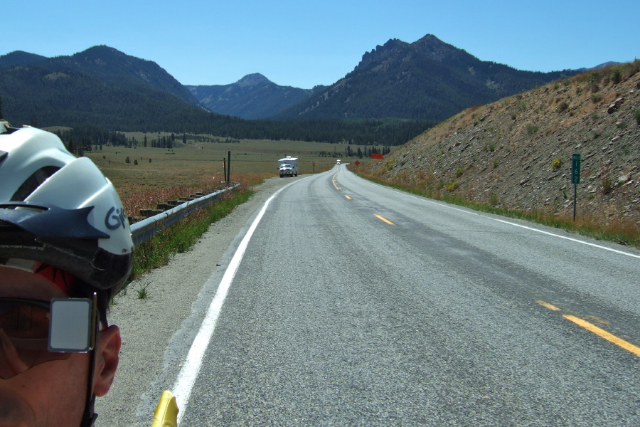 View back into the Salmon River Valley from ID75 as I climb up to Galena Summit.