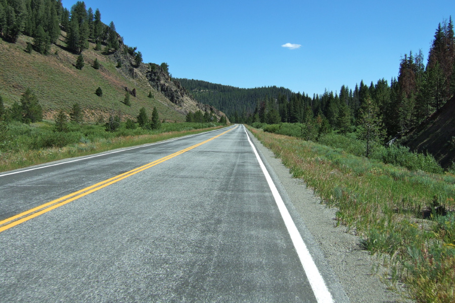 Descending ID75 downhill from Galena Lodge