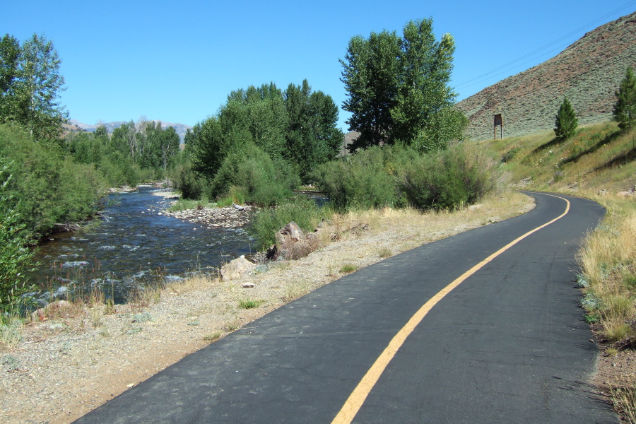 Wood River Trail runs alongside the Big Wood River.