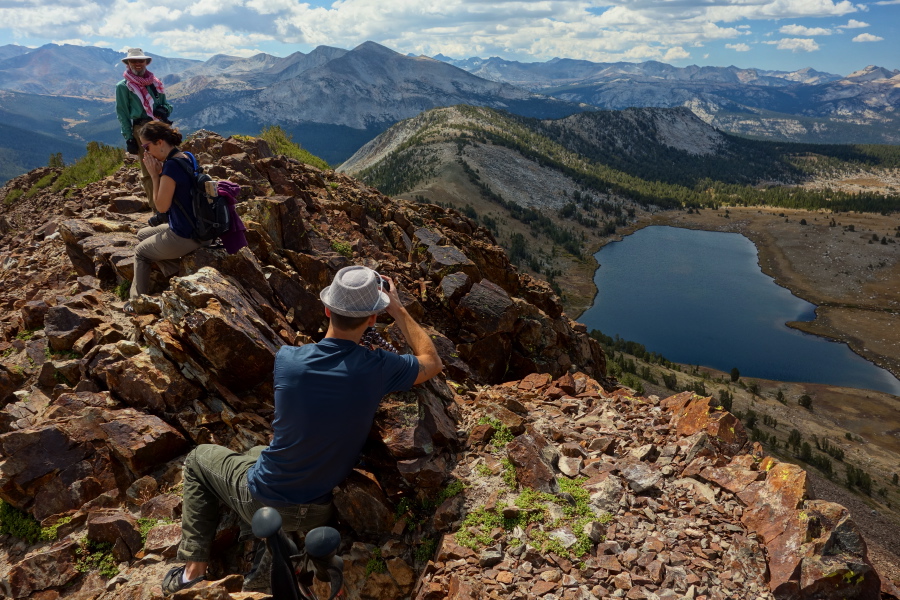 Bogdan sets up a shot looking over Gaylor Lake.