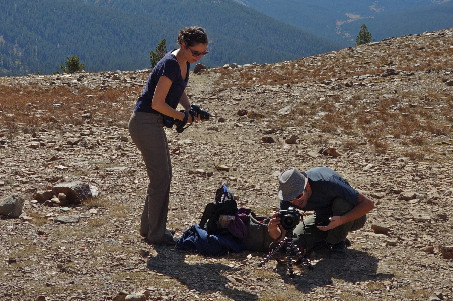 Bogdan sets up his camera for the group photo.