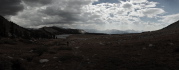 We make our way down to Gaylor Lake under thickening clouds.