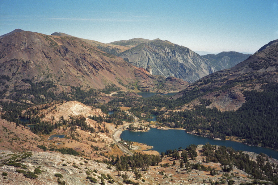Tioga Lake, Ellery Lake, and Lee Vining Canyon from Gaylor Peak
