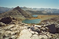 David rests out of the wind on Bill's Knob.