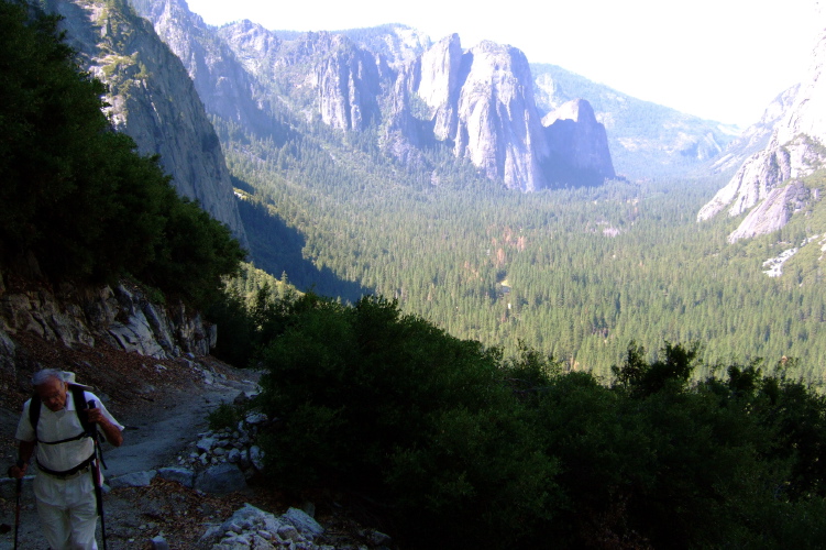 David climbs the trail.
