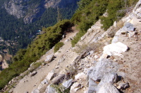 Switchbacks descending.