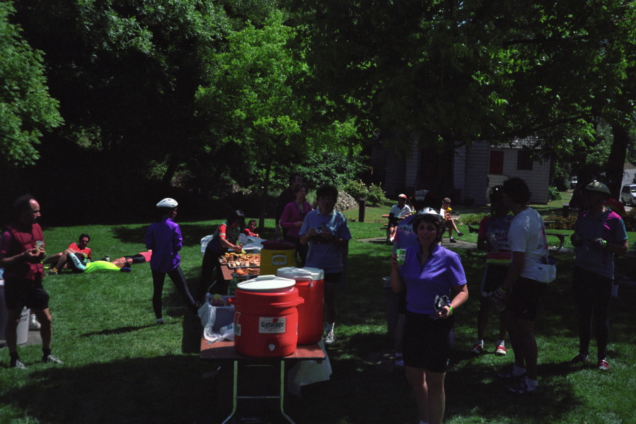 Hildy gets some Gatorade at the Crockett rest stop.