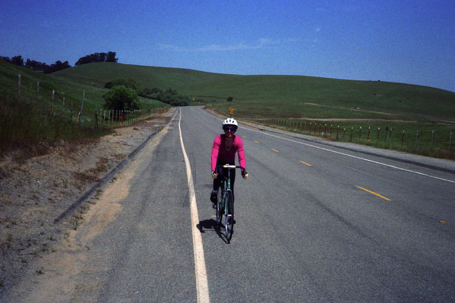 Lynn Taylor descends McEwen Rd.
