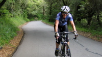 Cheryl Prothero climbs Old La Honda Rd. (1520ft)