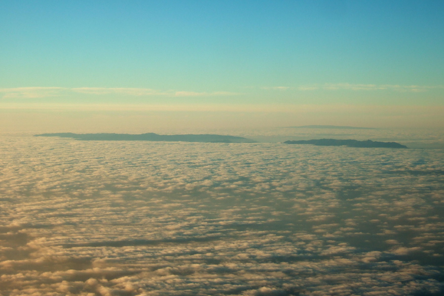 Santa Catalina Island (foreground) and San Clemente Island in the distance.