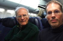 In our seats for the connecting flight from LAX to SFO
