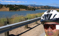 Bill rides past Calero Reservoir on McKean Rd. (510ft)