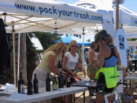 Laura buying raffle tickets