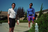 Bill and Paul at lunch stop at Las Positas Community College.