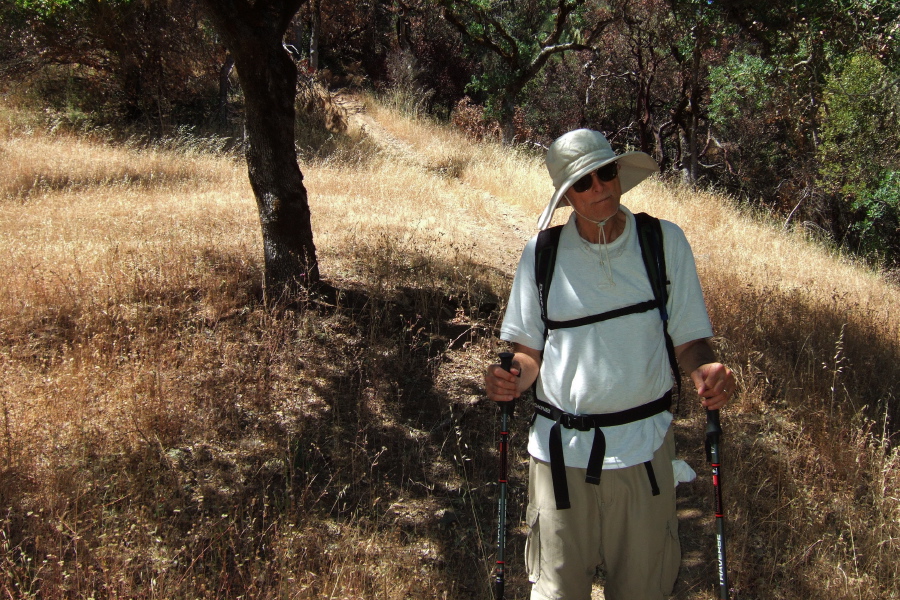 David happy to be nearing the bottom of Middle Ridge Trail