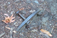 Large pipe fitting embedded in the Diversion Dam Trail