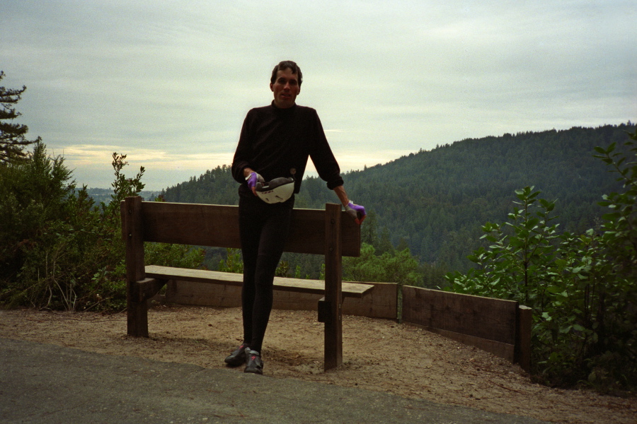 Bill at the bench on the Pipeline Rd.