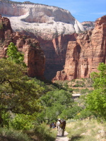 Kay and David climbing the East Rim Trail.