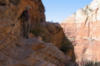 David returning from Hidden Canyon.