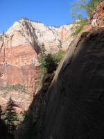 David (upper right) on the trail to Hidden Canyon.
