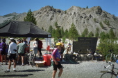 John Serafin takes a break at the Mono Craters rest stop.