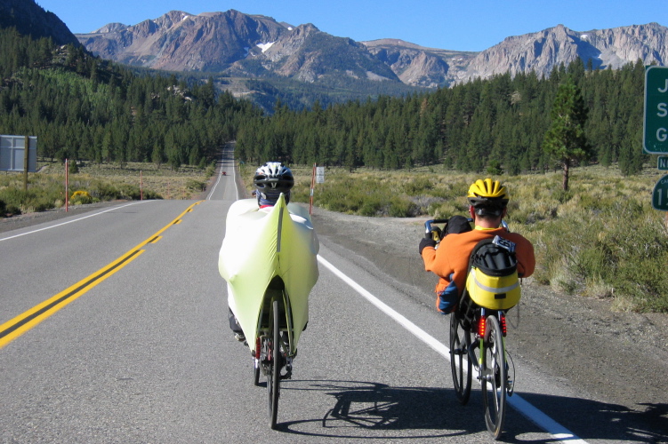 Ron and Zach on CA158 heading for June Lake (7660ft)