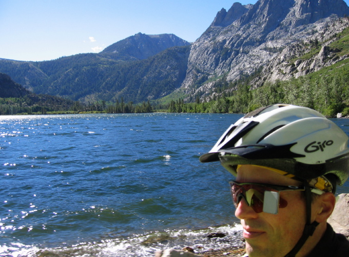 Bill rides alongside Silver Lake. (7230ft)