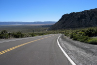 Plunging downhill to the low point of CA120 in Mono Basin (6760ft)