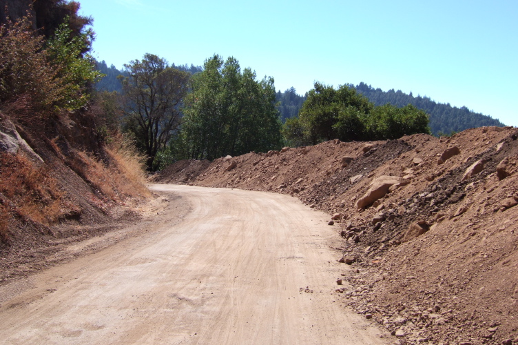 Start of construction zone on Highland Way.
