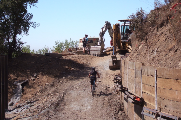 Looking north through the construction zone.