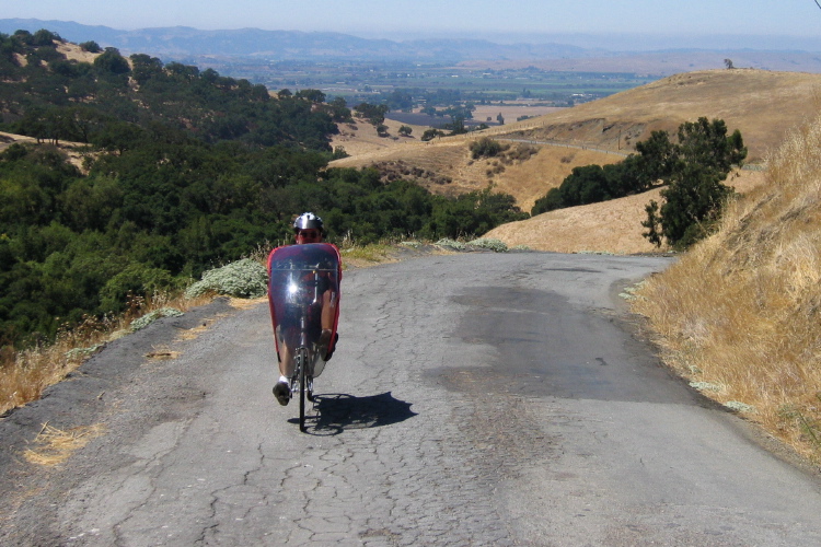 Ron Bobb climbs Lone Tree Rd. (900ft)