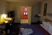 My cozy room at the Red Roof Inn, Enfield, CT