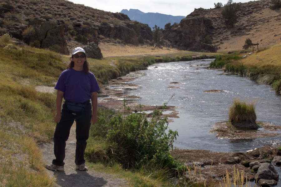 Stella on the Gorge Trail, next to Hot Creek