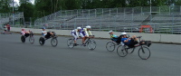 The lead group goes by.