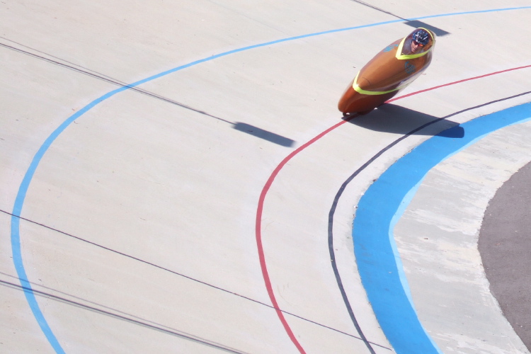 Fred Markham on his 200m sprint.