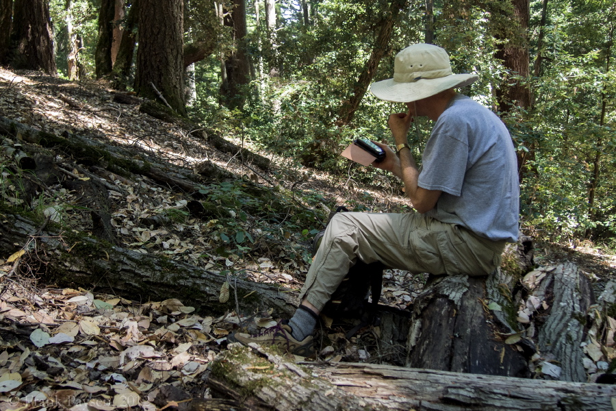 Bill has a look at the virtual map on his GPS device.