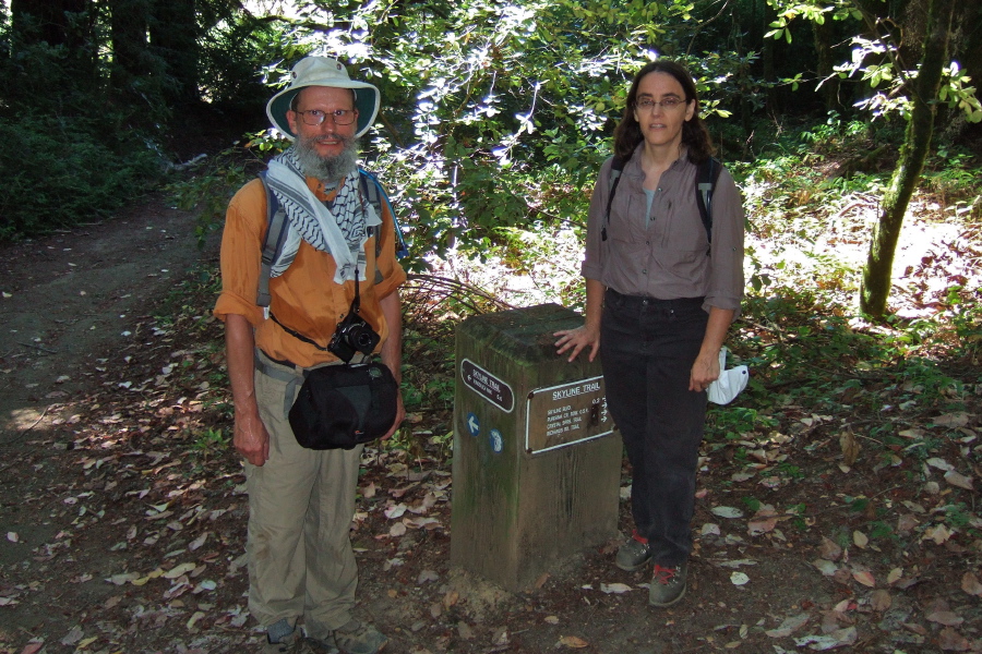 Frank and Stella at the Skyline Trail and Archery Fire Road