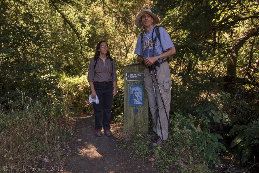 Stella and Bill at Skyline Trail and Kings Mountain Road