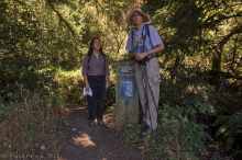 Stella and Bill at Skyline Trail and Kings Mountain Road