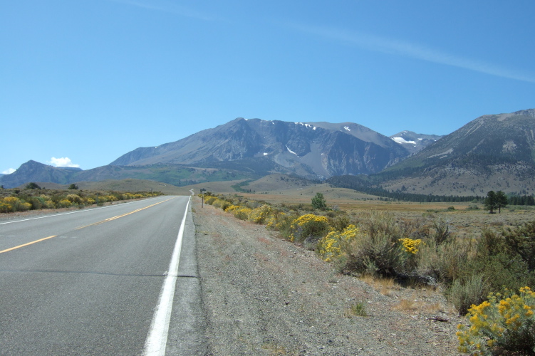 Looking back south on June Lake Loop.
