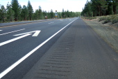Shoulder and rumble-strip along US-395 near Deadman Summit.