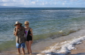 David and Kay enjoy the water.